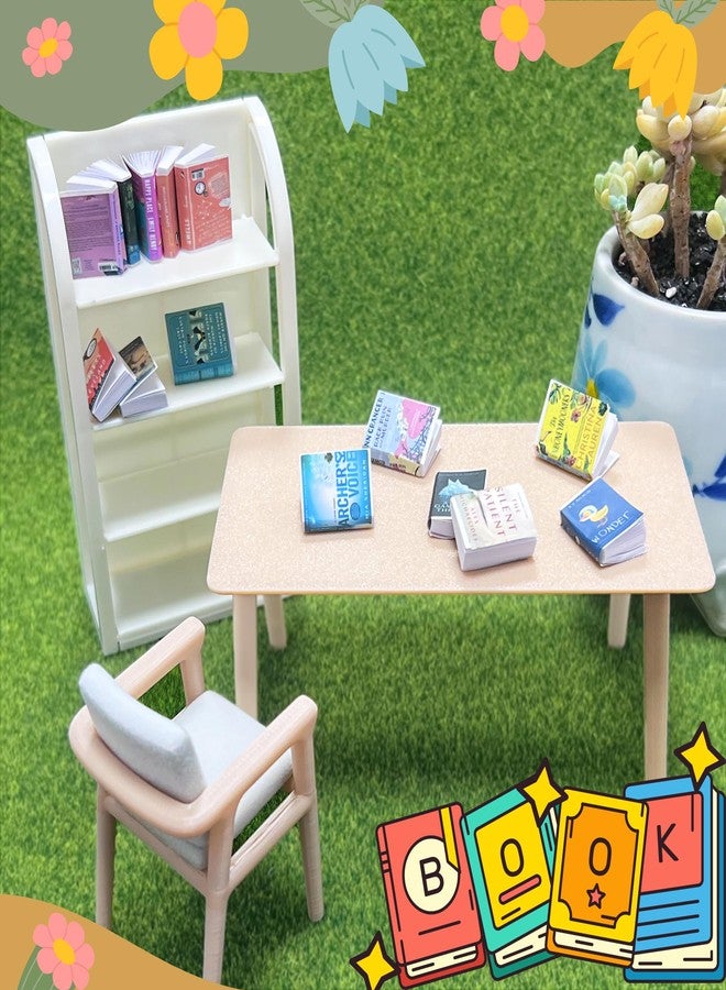 LUFEEMGA 200PCS Mini Book Cover Stickers for Anxiety Bookshelf, 1:12 Miniatures Front and Back Cover Stickers Scrapbook Dollhouse Decor, Fits for 0.16" DIY Crafts Mini Books - Image 4